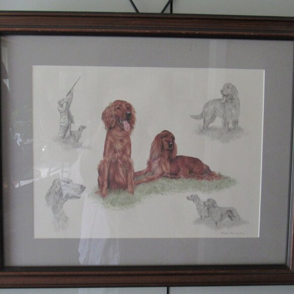 NIGEL HEMMING SIGNED PRINT/IRISH SETTERS 23 X 19 INCHES - Picture 10 of 11